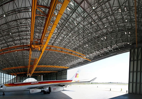 metal airplane hangar