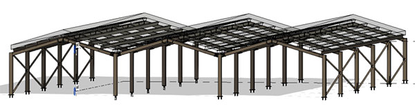 high and low span factory building