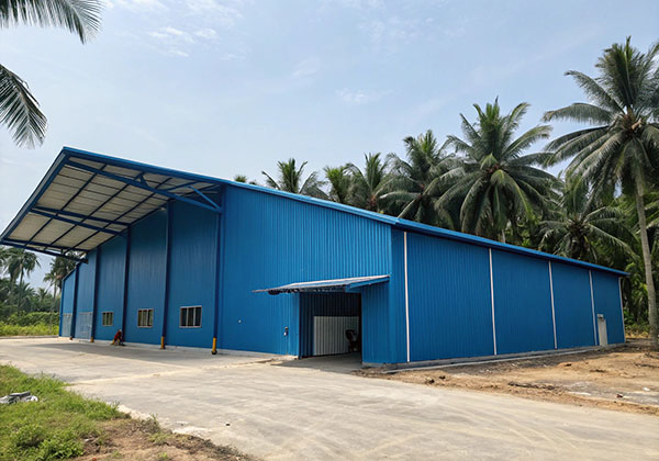 green steel warehouse