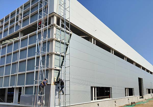 factory building install metal sandwich panels