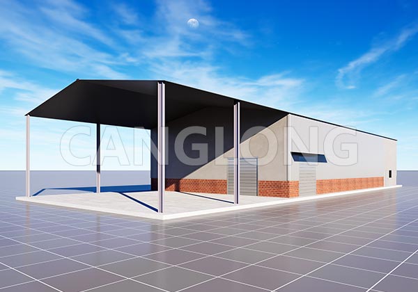 prefabricated steel warehouse shed design